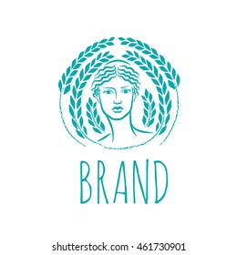 Agriculture goddess vector logo template