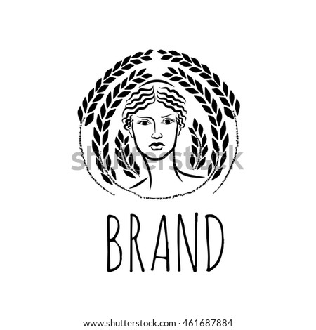 Agriculture goddess vector logo template