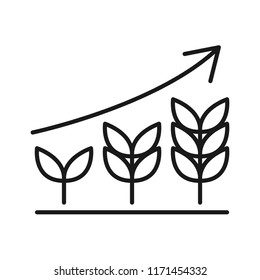 Agriculture graph chart, simple design. Isolate on white background.
