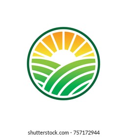 Agriculture Green Farm Logo Design Template Stock Vector (Royalty Free ...