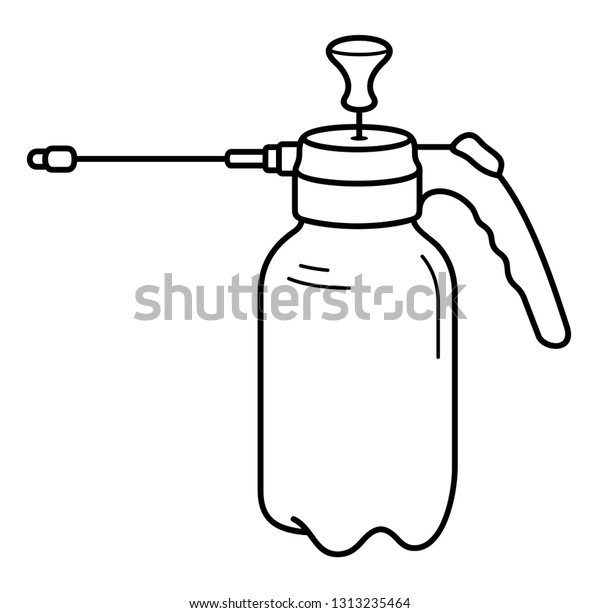 Agriculture Hand Sprayer Pump Vector Outline Stock Vector Royalty Free