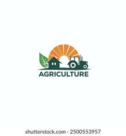 Agriculture harvesting logo, harvesting icon, green eco logo, agro harvesting, fresh food