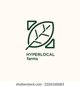 Agricultura Plantilla de logotipo vectorial de granja hiperlocal. Este diseño utiliza la ubicación o el símbolo del mapa. Adecuado para la naturaleza o el medio ambiente.