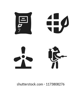 agriculture icon. 4 agriculture vector icons set. seeds, farmer and ecology icons for web and design about agriculture theme