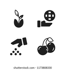agriculture icon. 4 agriculture vector icons set. seeds, ecology and plant icons for web and design about agriculture theme