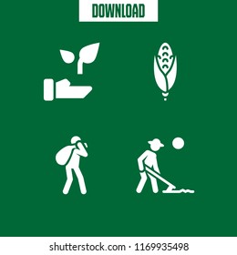 agriculture icon. 4 agriculture vector set. corn, farmer and plant icons for web and design about agriculture theme