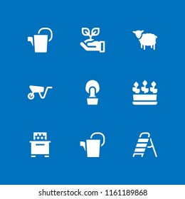 agriculture icon. 9 agriculture set with plants, bee hive, sprout and farming and gardening vector icons for web and mobile app