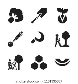 agriculture icon. 9 agriculture vector icons set. insecticide, sickle and shovel icons for web and design about agriculture theme