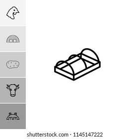 Agriculture icon. collection of 6 agriculture outline icons such as cow, chicken, greenohuse, barn. editable agriculture icons for web and mobile.
