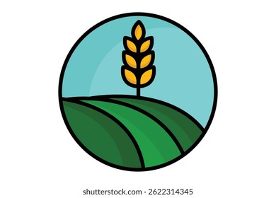 Agriculture icon. colored outline icon style. agriculture elements vector illustration