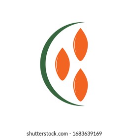 Agriculture icon with a field of golden ripe ears of wheat logo providing a staple dietary grain and animal feed, vector illustration isolated on white