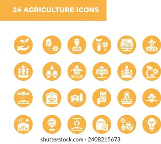Agriculture Icon Modern Vector Circle Shape