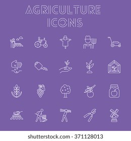 Juego de iconos de agricultura.