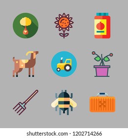 agriculture icon set. vector set about plant, conserve, ecologism and bee icons set.
