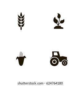 agriculture icon set. vector sign symbol on white background