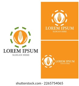 Icono de agricultura y plantilla de vector de símbolos