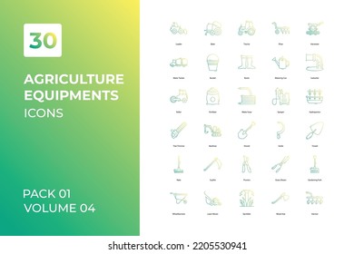 Agriculture icons collection. Set vector line with elements for mobile concepts and web apps. Collection modern icons.