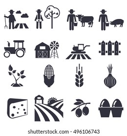 Agriculture icons, farming set vector illustration design