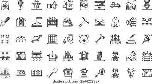 Agriculture icons . High-Quality Vector Icons Collection with Editable Stroke. Ideal for Professional and Creative Projects.