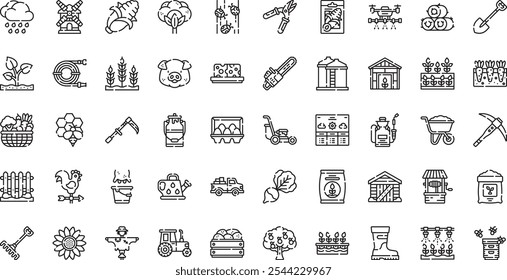 Agriculture icons High-Quality Vector Icons Collection with Editable Stroke. Ideal for Professional and Creative Projects.