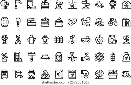 Agriculture icons High-Quality Vector Icons Collection with Editable Stroke. Ideal for Professional and Creative Projects.