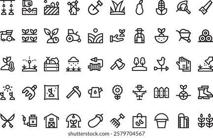 Agriculture icons High-Quality Vector Icons Collection with Editable Stroke. Ideal for Professional and Creative Projects