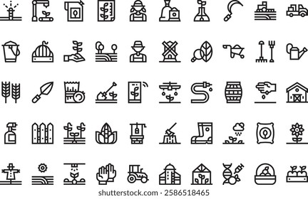 Agriculture icons High-Quality Vector Icons Collection with Editable Stroke. Ideal for Professional and Creative Projects.