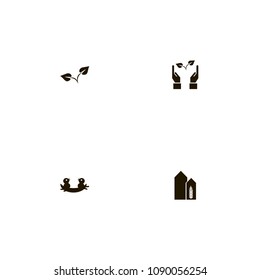 Agriculture icons set. chicks, bird, crop and plant