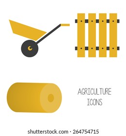 agriculture icons set of natural organic 
