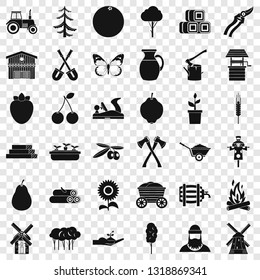 Agriculture icons set. Simple style of 36 agriculture vector icons for web for any design