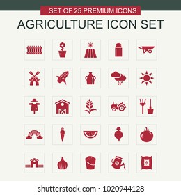 Agriculture icons set vector 