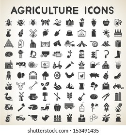 agriculture icons set, vector