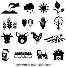 Agriculture icons, vector illustrations

