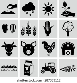 Agriculture icons, vector illustrations
