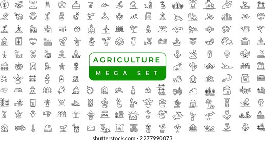 Agriculture Iconset, outline icon for agriculture, nature, and farm. most useful icon set.