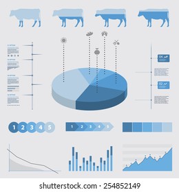agriculture infographic elements, on white background 