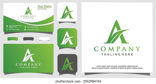 Agriculture with initial A logo design vector
