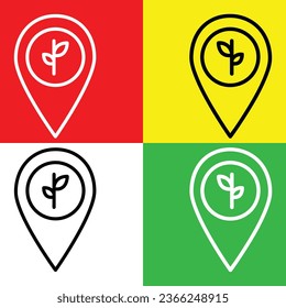 agriculture land or Plant Vector Icon, Lineal style icon, from Agriculture icons collection, isolated on Red, Yellow, White and Green Background.