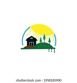 agriculture landscape logo vector concept, icon, element, and template for company