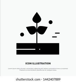 Agriculture, Leaf, Plant, Rain, Rainy solid Glyph Icon vector