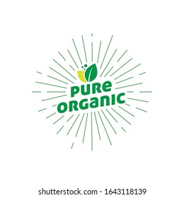 Agriculture lettering, Sunburst Template for banner, annual report, prints,flyer, booklet, web