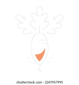Agriculture line drawing icon Isolated on white.Sketches of food item. Vegetable drawing shape icon.