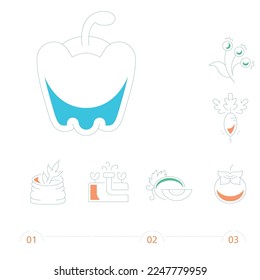 Agriculture line drawing icons Isolated on white.Sketches of food item. vegetable drawing shape icon such as wheelbarrow, broom, cabin, silo, farmer hoeing, hen, farm house, chicken coop, field, road