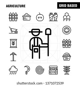 Agriculture Line Icon Pack For Designers And Developers. Icons Of Agriculture, Apple, Country, Farm, Farming, Farm, Farming, Food, Vector