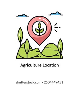 Agriculture location vector  Filled outline icon style illustration. Symbol on White background EPS 10 File