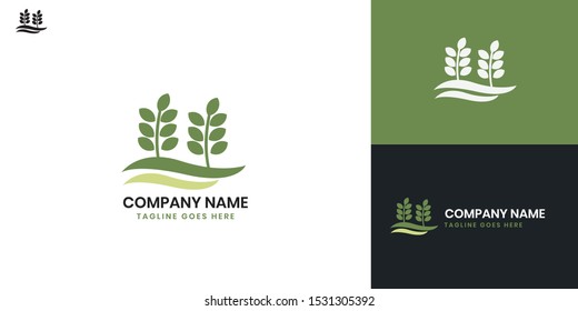 Logotipo agrícola - Todos los elementos de esta plantilla son editables con software vectorial, adecuado para la agricultura/industria.