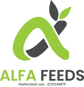 Agriculture Logo - Animal, Stock Cattle Feed Logo Design Concept - Alpha Logo - Oraganic Farm Logo Design