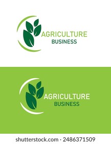 Logotipo de agricultura, logotipo de negocio de agricultura, logotipo de agricultura de hoja