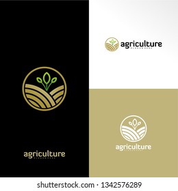 Agriculture Logo concept. Nature Farm Logo Design Template Vector. Icon Symbol