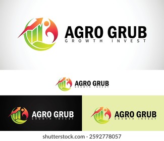 agriculture logo creative design concept growth financial farms icon people business grub